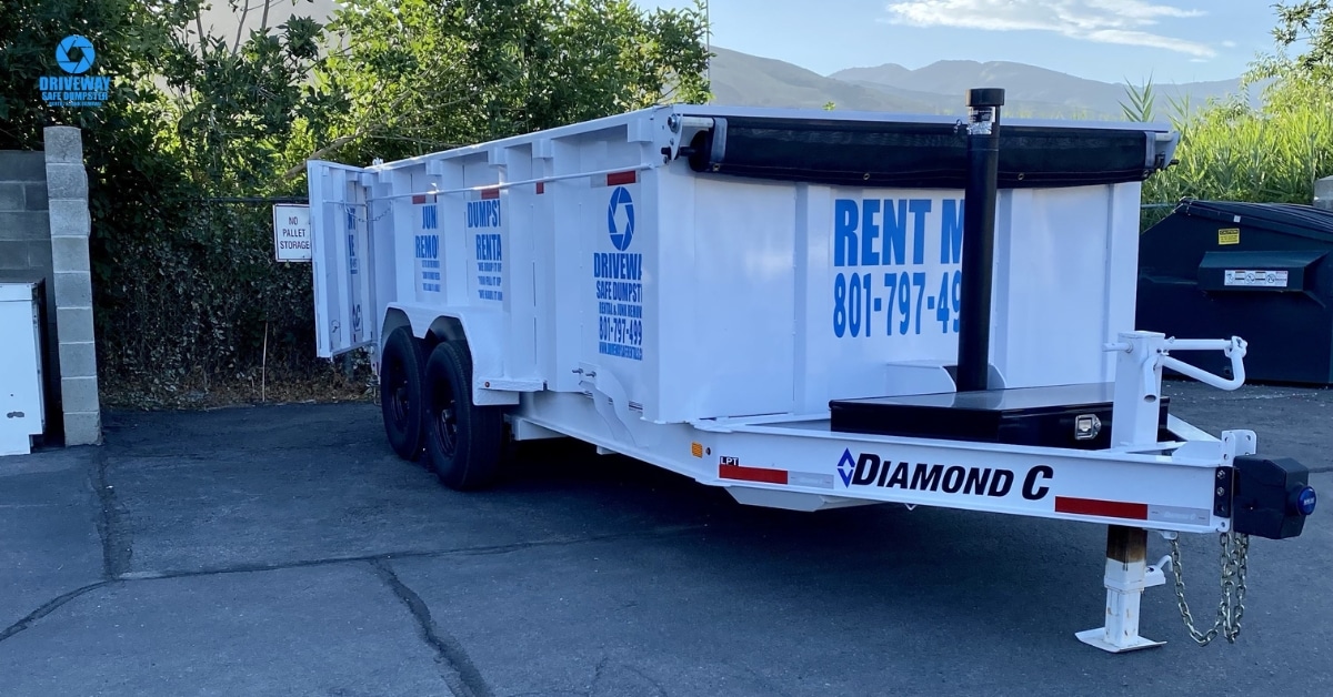 Davis County roll-off dumpster showcasing allowed and disallowed items