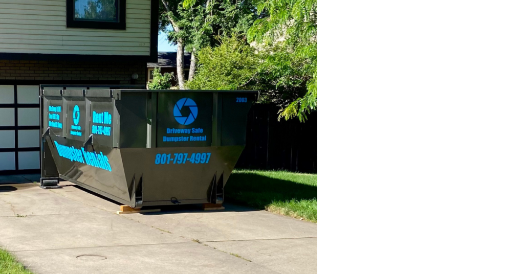 Friendly team delivering a roll off dumpster for yard waste removal in Utah